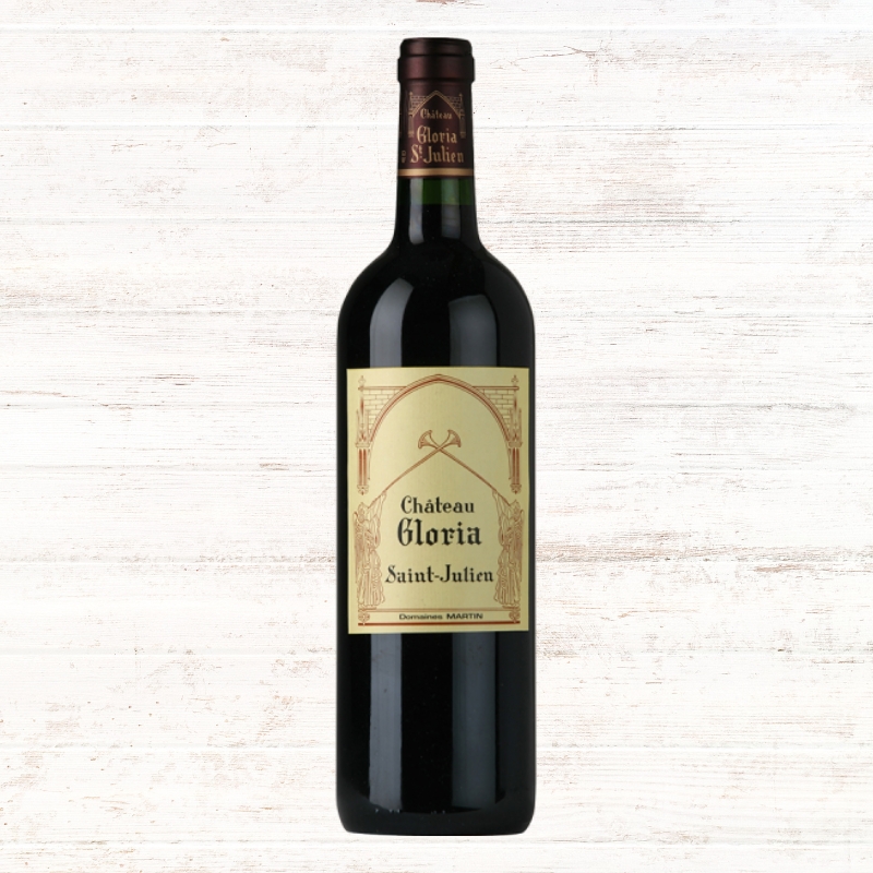 A bottle of 2017 Chateau Gloria wine.