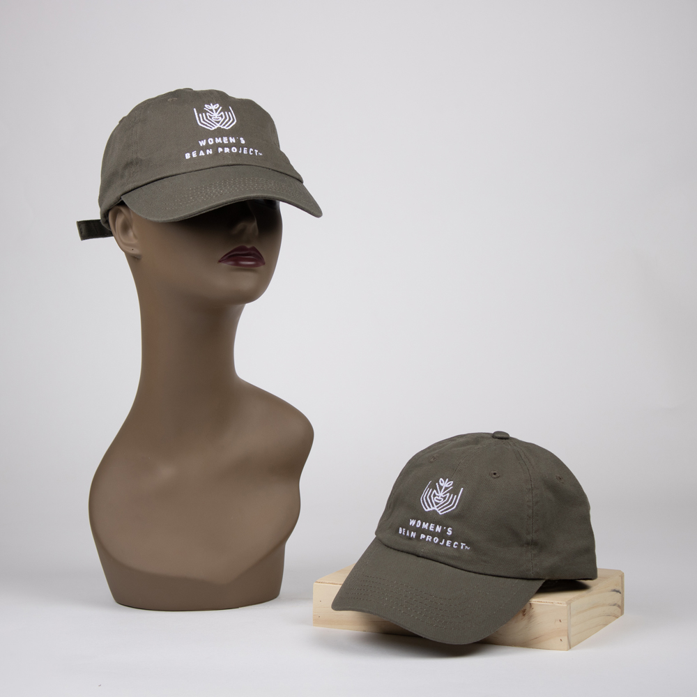 A sage green ballcap with the Women